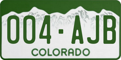 CO license plate 004AJB