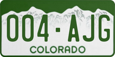 CO license plate 004AJG