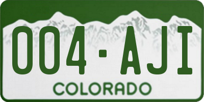CO license plate 004AJI