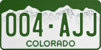 CO license plate 004AJJ