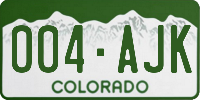 CO license plate 004AJK