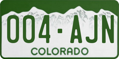 CO license plate 004AJN