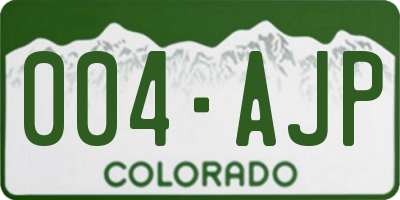 CO license plate 004AJP