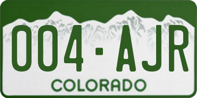 CO license plate 004AJR