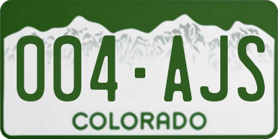 CO license plate 004AJS
