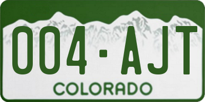 CO license plate 004AJT