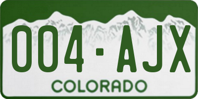 CO license plate 004AJX