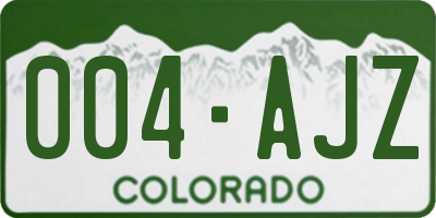 CO license plate 004AJZ