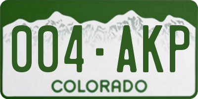 CO license plate 004AKP