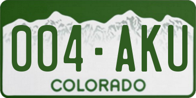 CO license plate 004AKU