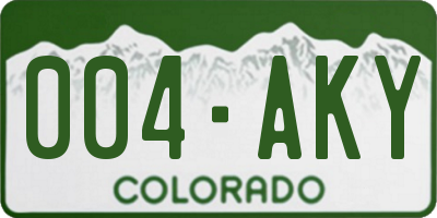 CO license plate 004AKY