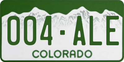 CO license plate 004ALE
