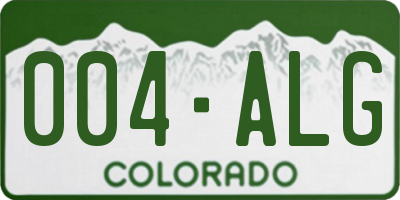 CO license plate 004ALG