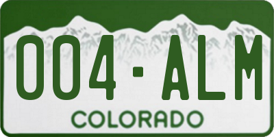 CO license plate 004ALM