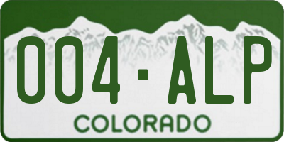 CO license plate 004ALP