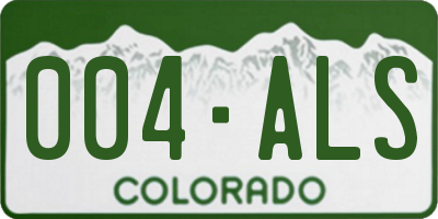 CO license plate 004ALS