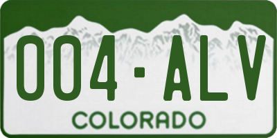 CO license plate 004ALV