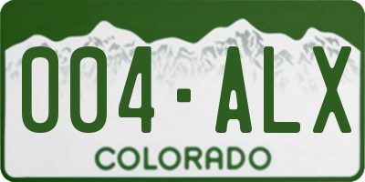 CO license plate 004ALX