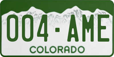 CO license plate 004AME