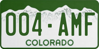 CO license plate 004AMF