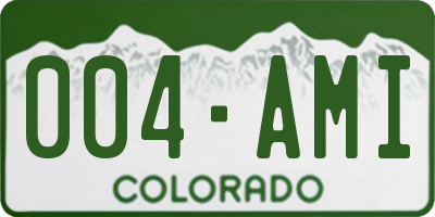 CO license plate 004AMI