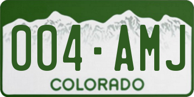 CO license plate 004AMJ