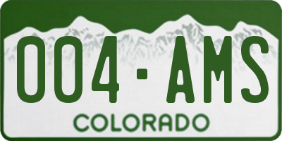 CO license plate 004AMS