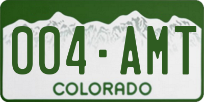 CO license plate 004AMT