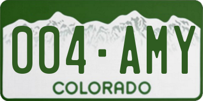 CO license plate 004AMY