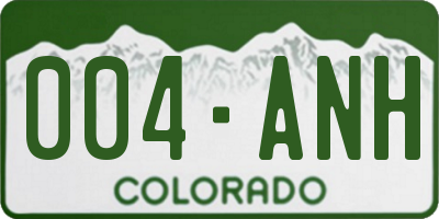 CO license plate 004ANH