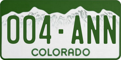 CO license plate 004ANN