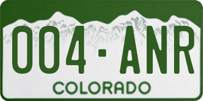 CO license plate 004ANR