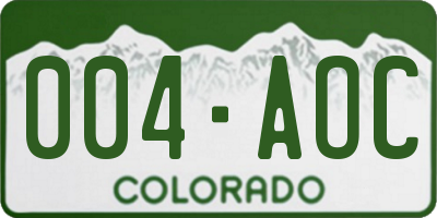 CO license plate 004AOC