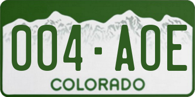 CO license plate 004AOE