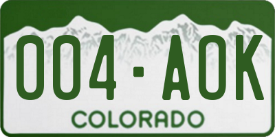 CO license plate 004AOK