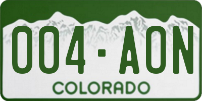 CO license plate 004AON