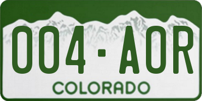 CO license plate 004AOR