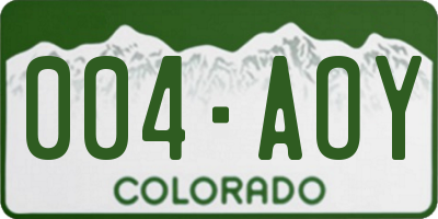 CO license plate 004AOY