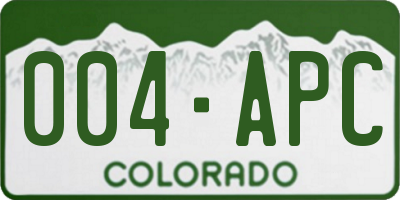 CO license plate 004APC