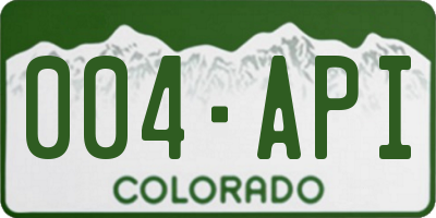 CO license plate 004API