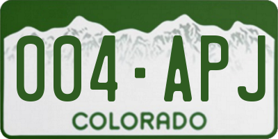 CO license plate 004APJ