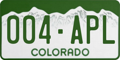 CO license plate 004APL