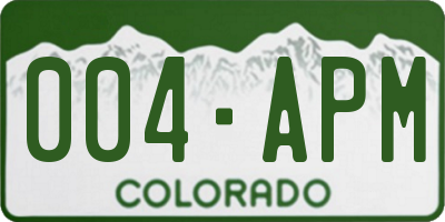 CO license plate 004APM