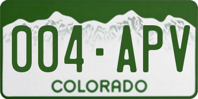 CO license plate 004APV