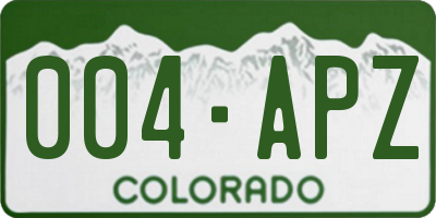 CO license plate 004APZ