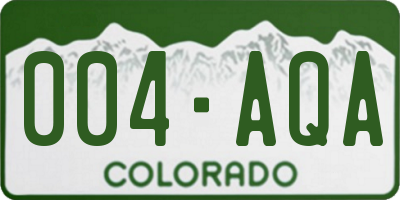 CO license plate 004AQA