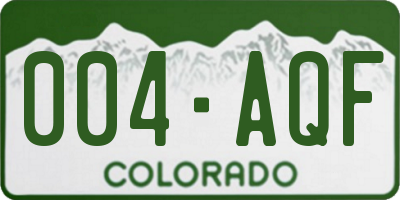 CO license plate 004AQF