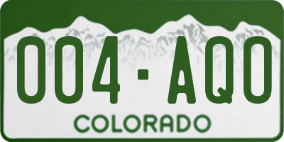 CO license plate 004AQO