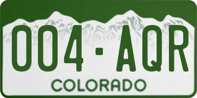 CO license plate 004AQR