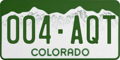 CO license plate 004AQT